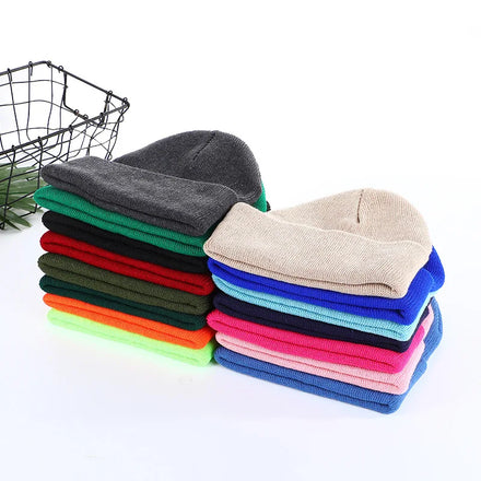 Cheap Custom logo Women Men Acrylic Knitted Hat Unisex Fashion Street Wear Skully Beanie Winter Hats