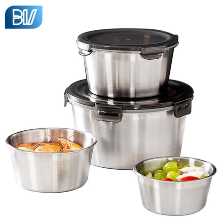 Fresh Preservation Round Airtight Leak Proof Stainless Steel Food Storage Box