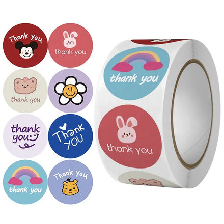Zhaobao Wholesale 1 Inch 500pcs/roll Custom Packaging Label Thank You Stickers for Supporting My Small Business