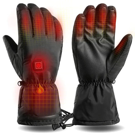 Rechargeable Battery Heated Electrical Motorcycle Warm Black Ski Winter Safety Heated Gloves