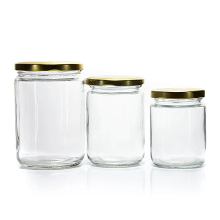 Customized Shape Round Cylinder 450ml 720ml 1000ml Glass Pickle Jar With Tinplate Lid