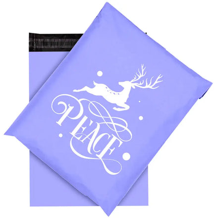 RONGWEN Factory Custom Purple Christmas Logo 28*42cm BioDegradable Poly Mailer Shipping Plastic Waterproof Clothing Mailing Bags