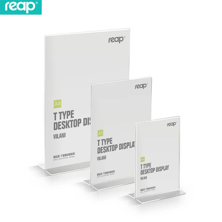 Custom Character Display Stand Sign Holder T Shape Clear A5 Acrylic Stand for Menu Holder