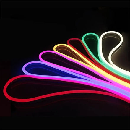 Waterproof Silicone Flexible RGB LED Neon Light 120 LED/m IP66 Rated Dimmable 3-Year Warranty 100M One-Piece Side View 0.5kg