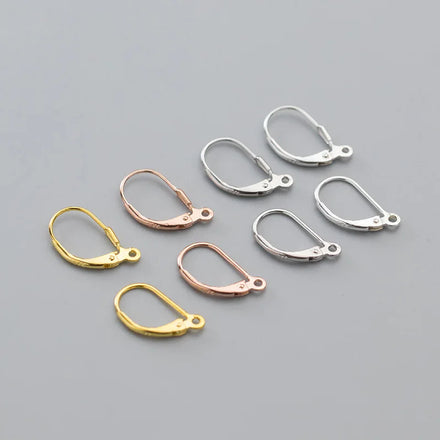 Fashion 925 Sterling Silver Jewelry Findings Drop Earring Loop French Hook Nature Pearl18k Gold Plating DIY Accessories Silver