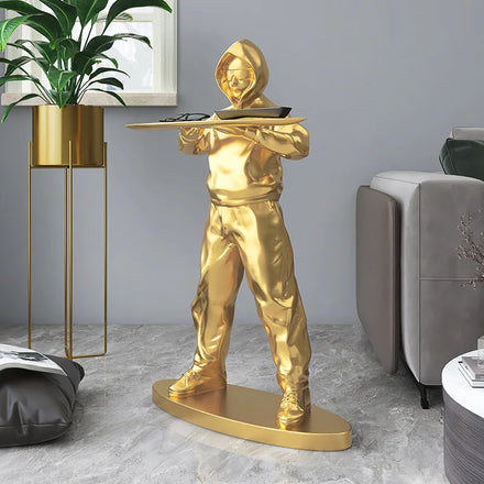 Wholesale Resin Craft Figures Storage Tray Home Decoration Birthday Christmas Gift Racer Sculpture 75cm
