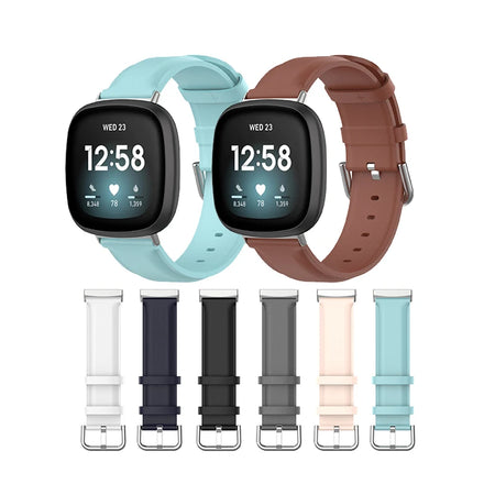 Eraysun Genuine Waterproof Watch Strap Men Women Adjustable for Fitbit Versa 4 3 Sense 2 Silicone Smart Watch Band