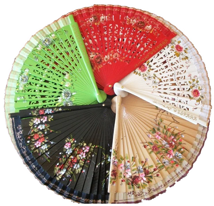 [I AM YOUR FANS] Spanish Folding Wooden Hand Fan Customized Home Decoration  Spanish Wood  Fan Painted With Flower