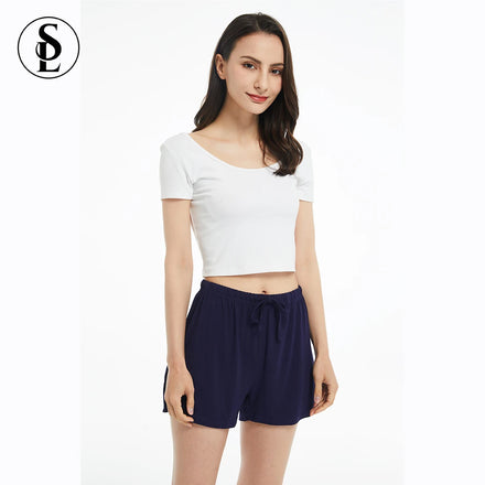 Soft Thermal Bamboo Viscose Plus Size Women's Pajama Bottoms Casual Lounge Shorts Breathable Sleepwear for Spring Summer Autumn