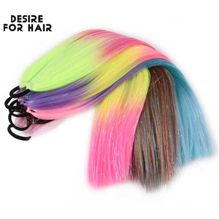 NEW Bling Bling Glitter Mix Tinsel High Temperature Jumbo Braids Braiding Hair With Hair Band Synthetic Ponytail Hair Extensions