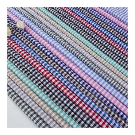Tc Cotton Fabric Poly Cotton Yarn Dyed Long Sleeved Shirts Poly Cotton Fabric for Shirts Men Shirt Fabric for Men