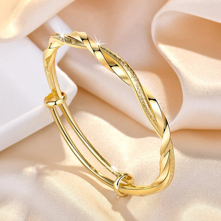 Women's Bracelet Stainless Steel Frosted Wire Twisted Bracelet Adjustable Mother Wife Girl Jewelry Bracelets