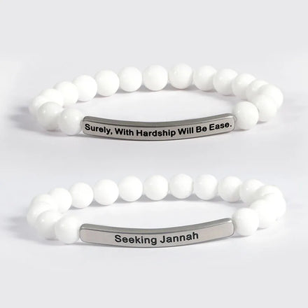 Mother Days Gift Customized Natural Stone Elastic Bracelet Gemstone Beaded Engraved Letter Bar Jewelry Bracelet
