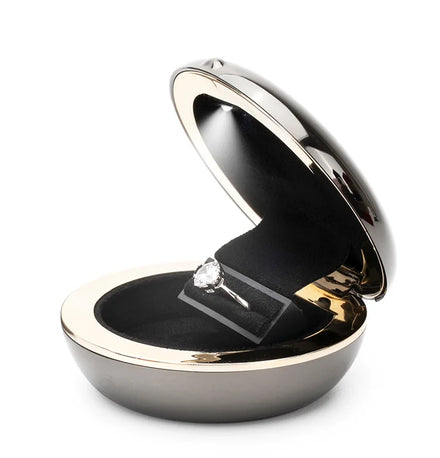 2022 New Glossy Necklace Ring Box Premium Velvet Lining Custom Jewelry Packaging LED Light Valentine's Day Gift Proposal