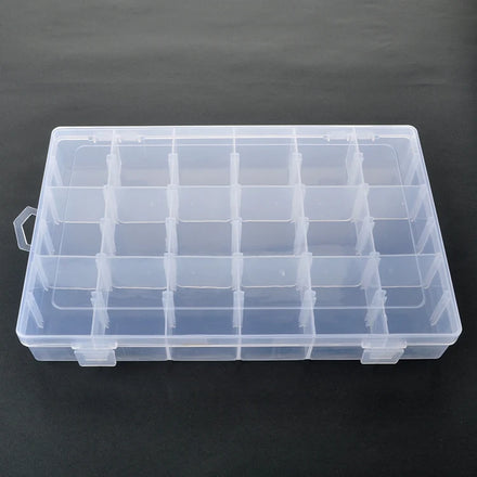 18 Grids Plastic Organizer Container with Adjustable Dividers Jewelry Organizer Compartments