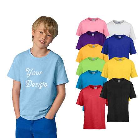 Hight Quality 100%Cotton Tshirt Custom Logo Kids Clothing T Shirt Girls Plain Blank Custom Printing Kids T Shirt