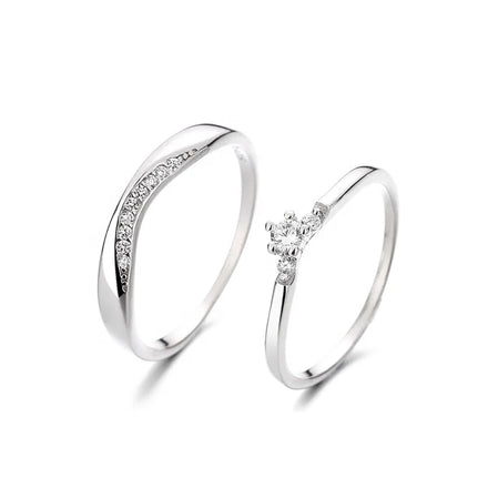 Fine Jewelry Wedding Rings Silver 925 Couple Rings for Men and Women Engagement Rings Jewelry