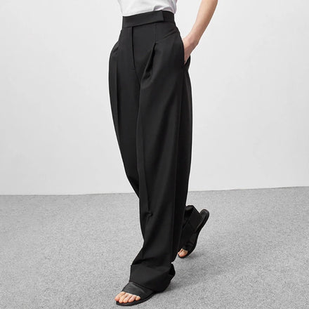 Enyami Top Selling Products Female Black Ladies Work Office Trousers Plus Size High Waist Wide Leg Palazzo Women Pants
