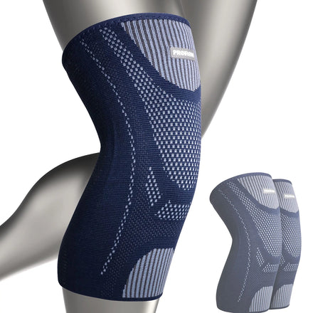 PROIRON Knitted Grey Sports Spring Loaded Professional Knee Supports Sleeve Compression Sports Stretch Patella Knee Brace