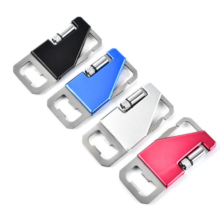 4-in-1 Multi Tool LED Torch Carabiner Clip Ruler Stainless Steel Aluminum Promotional Gift DIY Customizable OEM Support Bottle