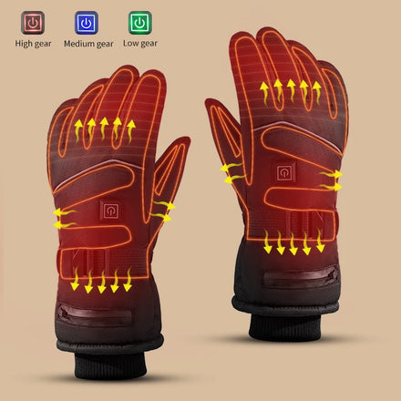 Custom Power Heating Motorcycle Driving Gloves Man Rechargeable Electric Battery Winter Ski Heated Gloves