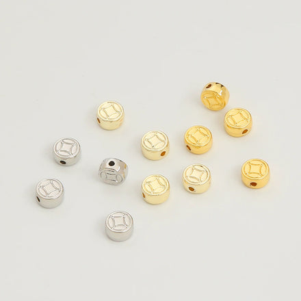 Chinese Style Partition Bead 14K Gold Plated Long Lasting Color Retention Loose Bead for DIY Jewelry Accessories