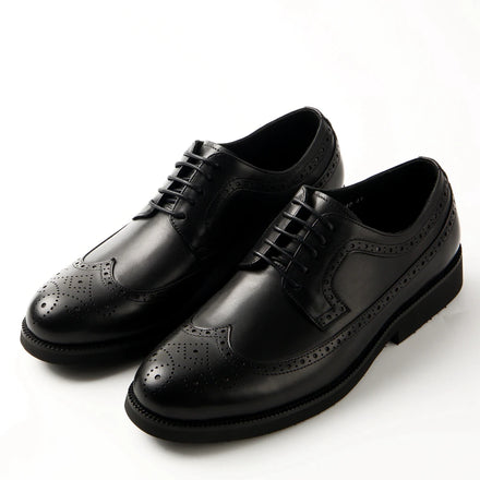 Vintage Italy Genuine Leather Derby Shoes for Men Brogue Style Casual Upper with EVA Insole Waterproof Business Party Daily Life