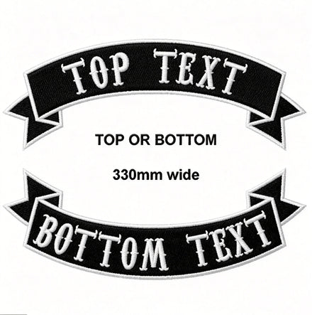 Custom 13 Inch (330mm) Rocker Patch 3D Embroidered Iron-on Motorcycle Biker Patches for Jackets and Vests