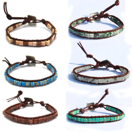 Chakra Natural Healing Stone Yoga Bracelet Adjustable Charm Bangle Art Fashion Jewelry Gift