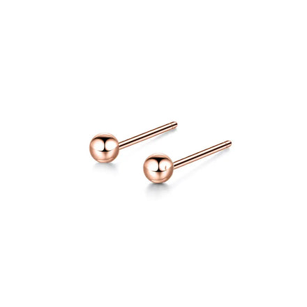 316L Stainless Steel Ball Stud Earrings 3mm Round Geometric 14k Gold Plated Small Studs Earrings Jewelry for Women