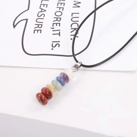 7 Chakra Irregular Gemstone Pendant Necklace Reiki Healing Natural Stone Yoga Necklace for Women Gift