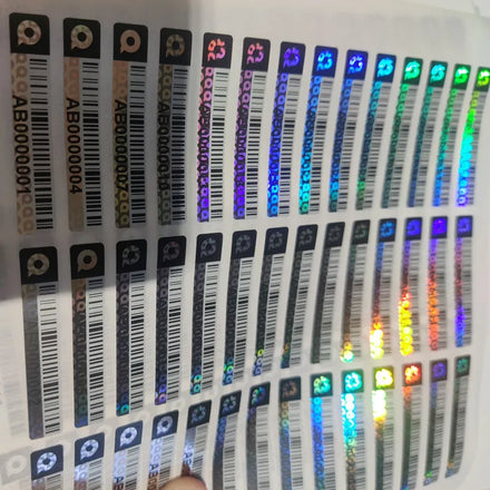 Free Design 3d rainbow Hologram Label Sticker Laser Printing Anticounterfeit Laser Hologram Sticker With Barcode