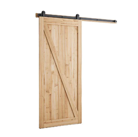 Carbon Steel 1 Panel Interior Barn Door Sliding Hardware Kit with 2000mm Track Black Finish for 35-45mm Thickness Modern Design