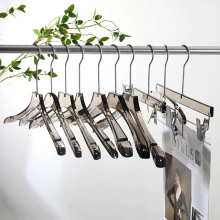 Hot Selling Adult Luxury Transparent Clear Acrylic Clothes Hanger with Gold Hook