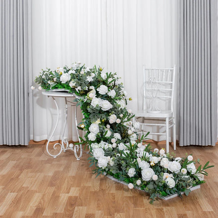 200*50CM Simulation Rose Wall Table Layout Long Row of Showroom Window Hanging Flowers for Centerpieces for Wedding Table