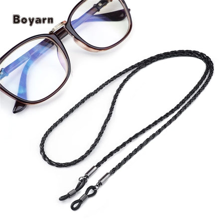 Boyarn Multicolor Sunglasses Hanging Chain Reading Glasses Hanging Rope Braided PU Leather Glasses Twisted Rope