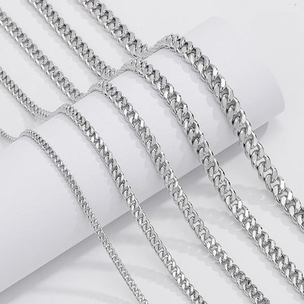 Wholesale 925 Sterling Silver Diamond Cut Cuban Chain 1mm 1.5mm 1.8mm 2.3mm 3mm 3.5mm 4mm 5mm 6mm 7mm Chain Necklace