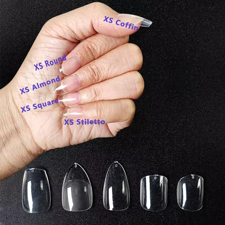 Press on Nails Fake Tips 600 Piece Short Almond Soft Gel Nail Tips XS