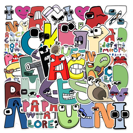 50PCS Funny cute kids early education cartoon Alphabet Lore sticker