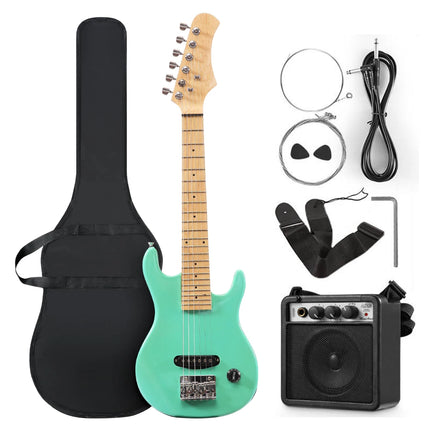 HUASHENG Popular 30 Inch Kids Electric Guitar OEM ODM Musical Instrument Toy Small Kid Electric Guitar Kit with Bag Amplifier