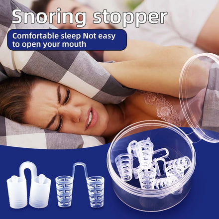 Skeleton Silicone Stop Snoring Device Mini Portable Soft Ventilation Sleep Breather Set Nose Clip Anti-snoring Plug