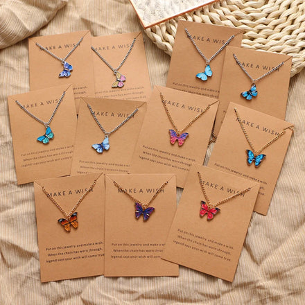 Bohemian Choker Necklace Make a Wish Necklace Butterfly Pendant Necklace for Women
