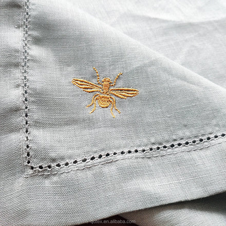 Popular 100% Pure Line Hand-embroidered Decorative Napkins Tableware Tables Wedding Customized Linen Napkins