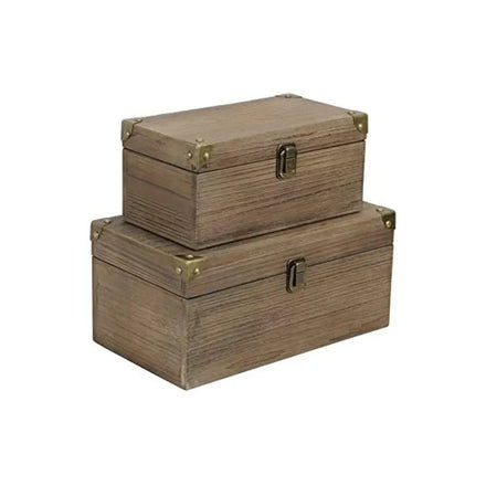 Hot Selling Wholesale Custom Antique Wooden Storage Gift Box Handmade Brown Wood Box Design Rustic Wooden Gift Box