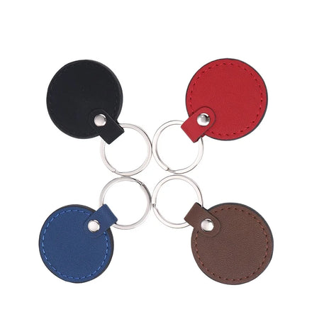 Promotion Fashional Souvenir Gifts Laser Blank Round Shape Leather Keychains