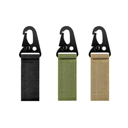 JW-093 Outdoor Multi-functional Key Buckle Luggage Accessories Portable Nylon Webbing Metal Key Chain Ring Hook