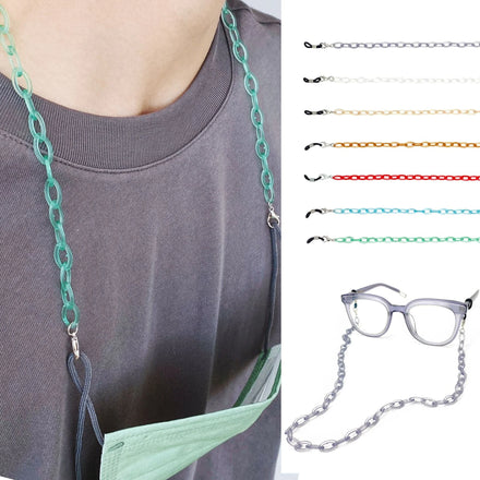 Fashion Transparent Colorful Acrylic Eyeglasses Chains Face Mask Holder