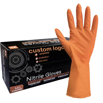Factory Wholesale 8 Mil Industry Truck Auto Repair Diamond Texture Grip Food Service Mechanic Pure Nitrile Glove Gloves