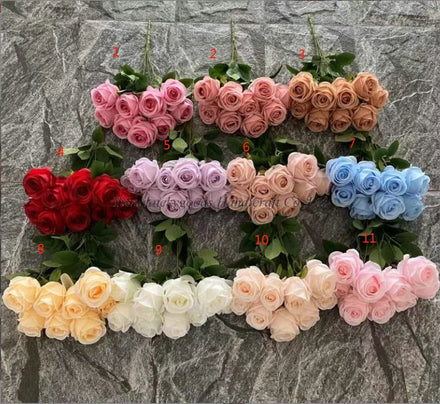 Luckygoods JH220134 Wholesale Yellow Artificial Flowers Silk Flower Branches Decor Wedding Silk Roses Artificial Flowers