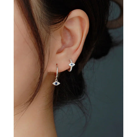 Custom Earring Occidental Devil's Eye S925 Silver Earring Pure Silver Ear Buckle Ear Stud Fashion Ear Jewelry Female
